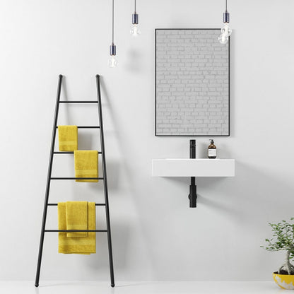 Bathroom Butler BB Towel Rail Ladder 6 Bar Round Black Non Heated