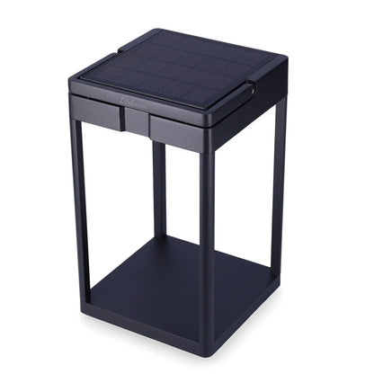 Litehouse Metal Solar Lantern with Touch Control - Black