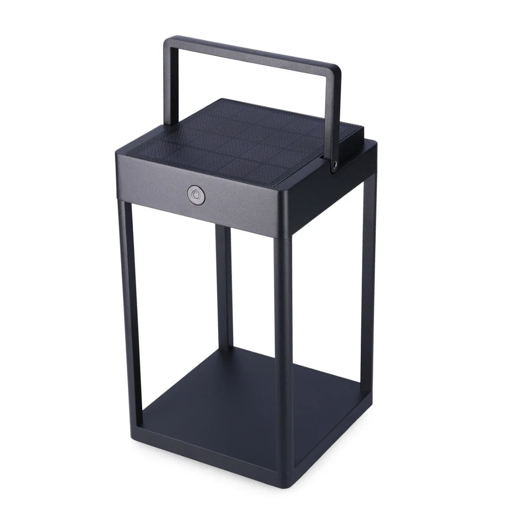 Litehouse Metal Solar Lantern with Touch Control - Black
