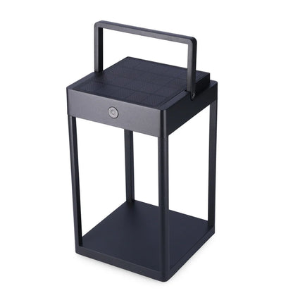 Litehouse Metal Solar Lantern with Touch Control - Black