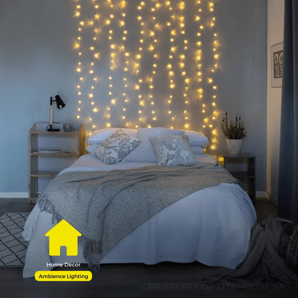 Litehouse LED Curtain Fairy Lights Warm White - Plug-In