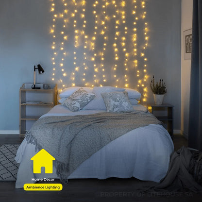 Litehouse LED Curtain Fairy Lights Warm White - Plug-In