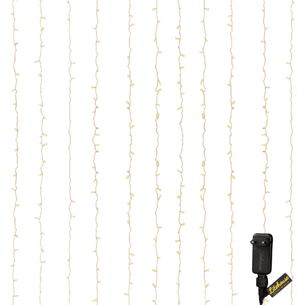 Litehouse LED Curtain Fairy Lights Warm White - Plug-In