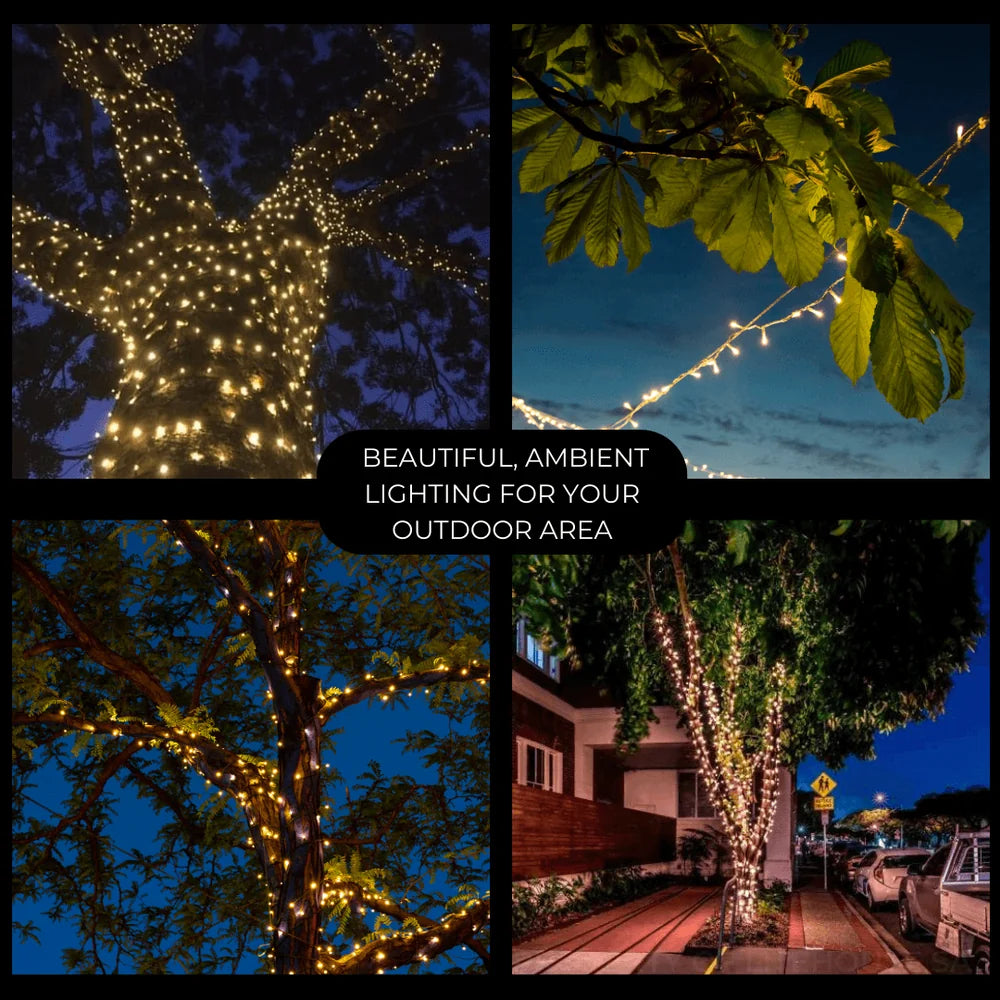 Litehouse Black String Solar Fairy Lights - 10m