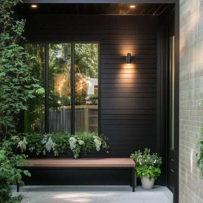 Luma 3 Sand Black Up and Down Facing Outdoor Wall Light