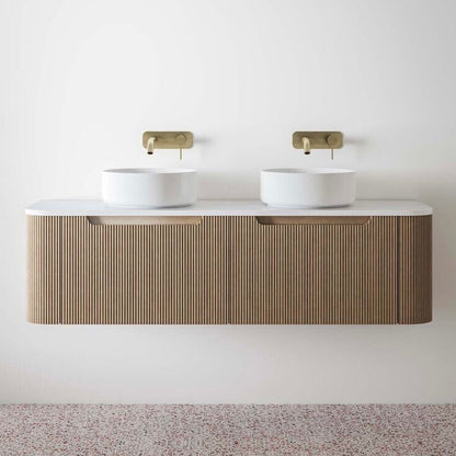Madeira Oak Vanity 1500 & Slab Excl Basin