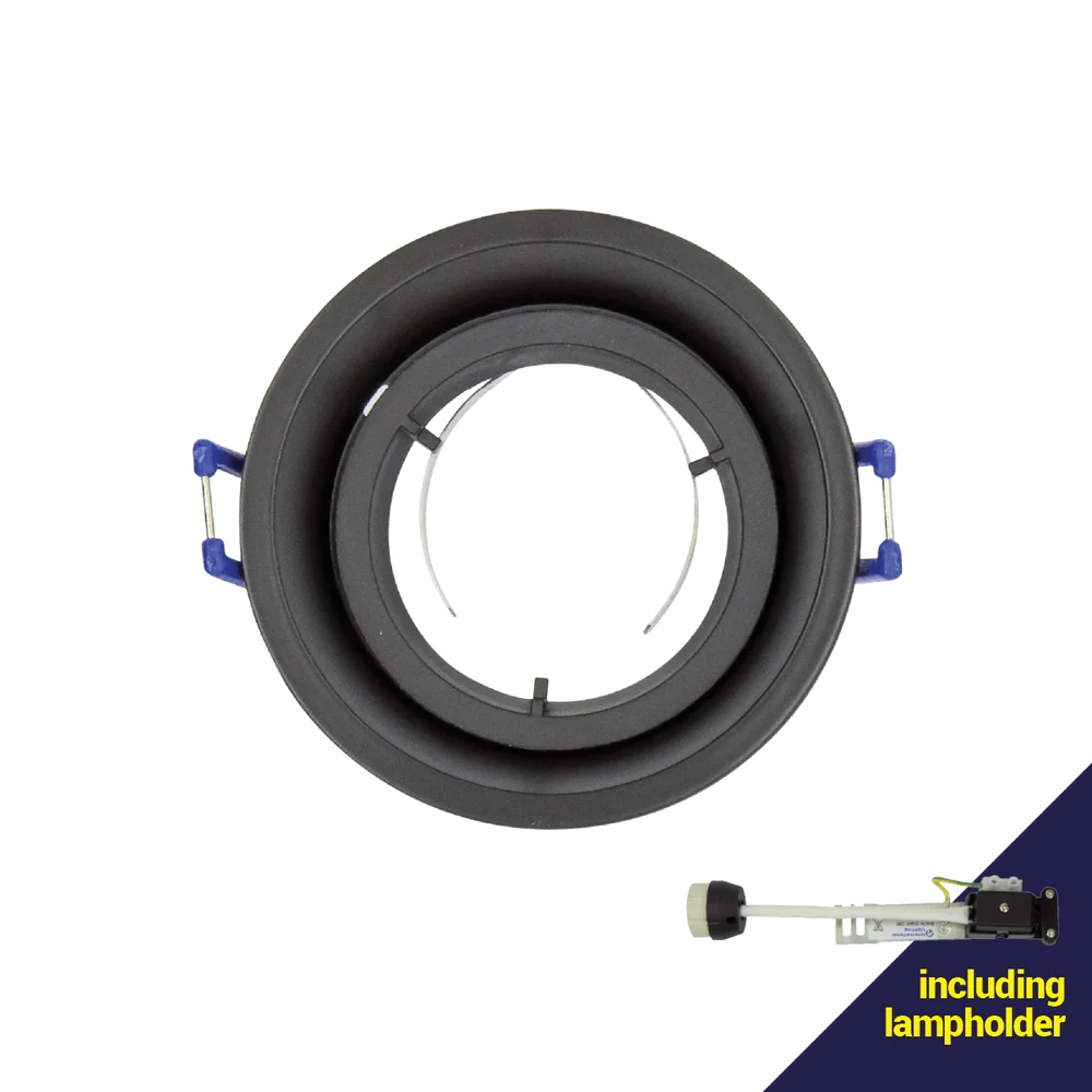 Matte Black 220V Anti-Glare Downlight with 72mm Cut Out