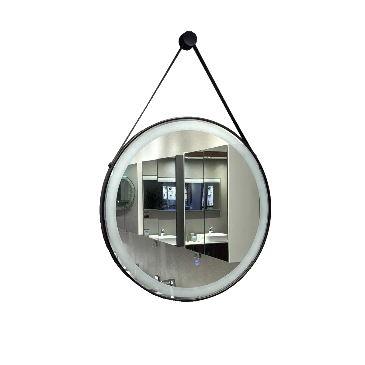 Led Mirror Loft Round 700mm Matt Black (NEW)
