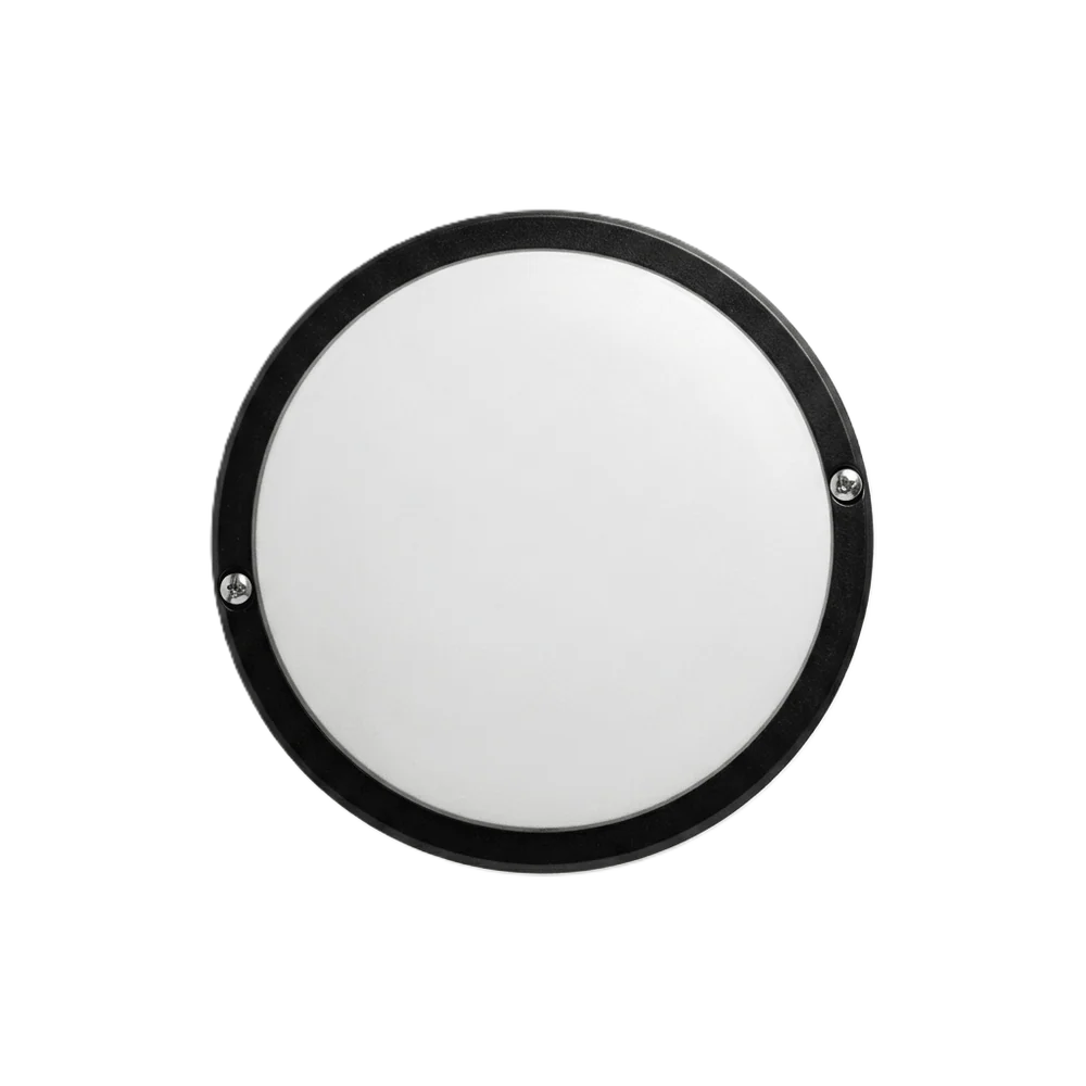 Round Black 15W Daylight Outdoor LED Bulkhead