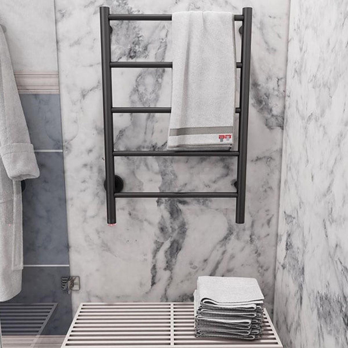 BB Heated Natural 5 Bar Pts (STRAIGHT) Matt Black