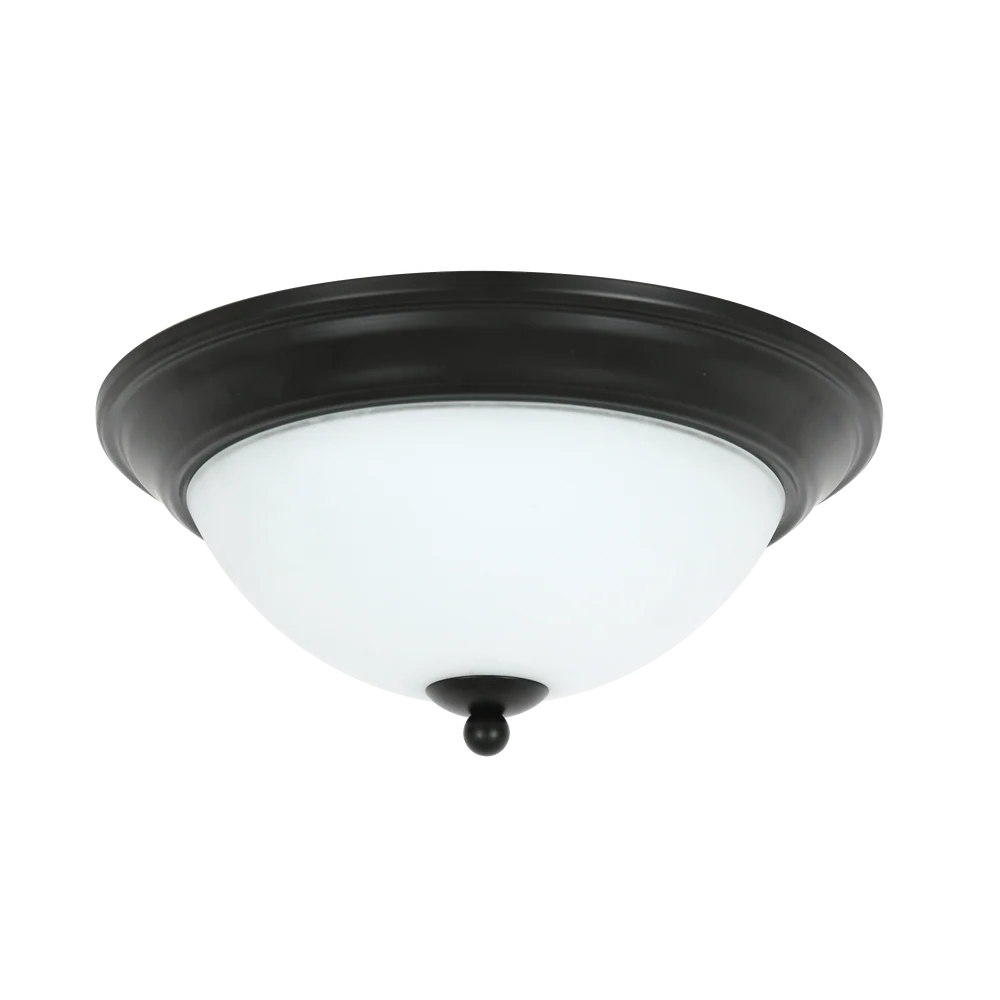Nox Black Ceiling Light with Frosted Glass