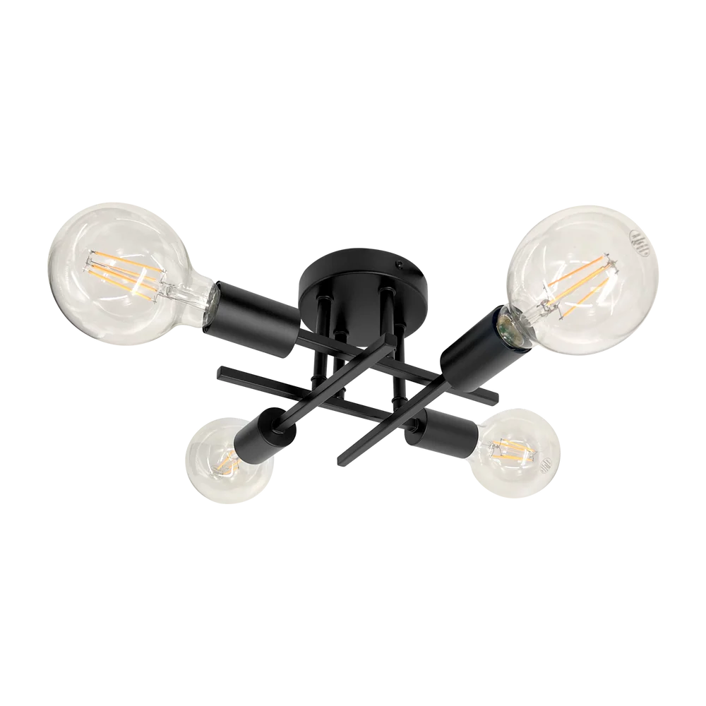 Olivia Black 4 Light Ceiling Light