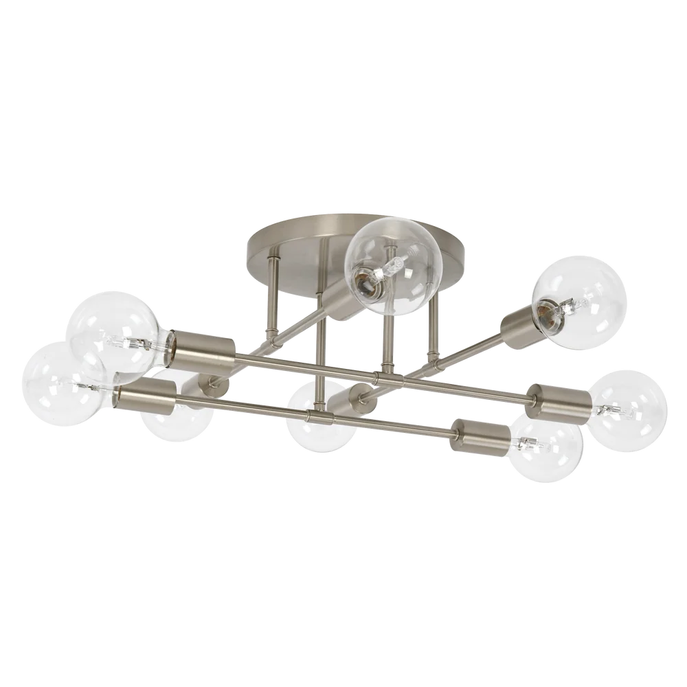Olivia Satin Nickel 8 Light Ceiling Light