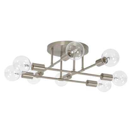 Olivia Satin Nickel 8 Light Ceiling Light