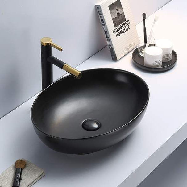 Basin Flavio CT Portland Black Oval 520x395mm