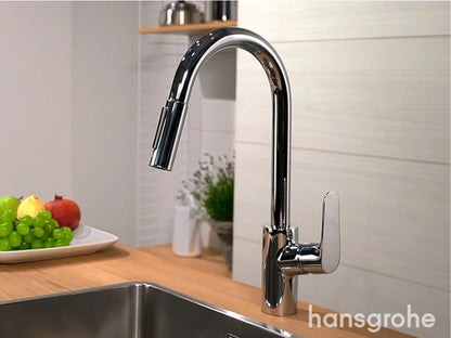 Hansgrohe decor kitchen mixer with pull-out spray 2jet chrome