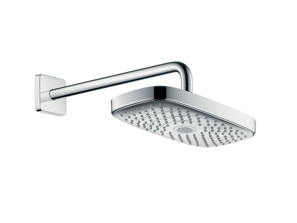 Hansgrohe Raindance select E 300 2jet overhead shower wall mount including shower arm