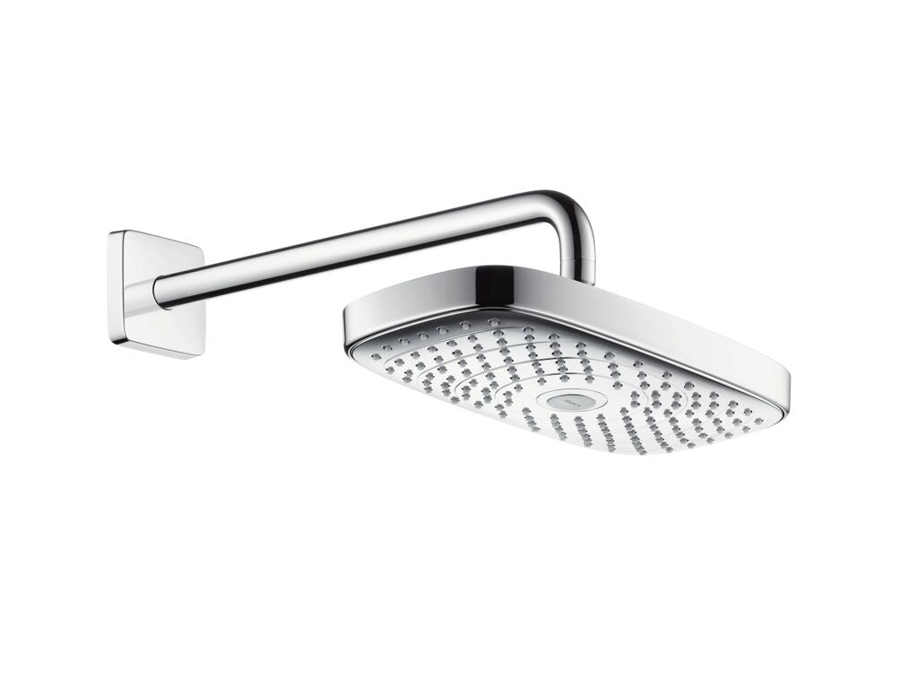 Hansgrohe Raindance select E 300 2jet overhead shower wall mount including shower arm
