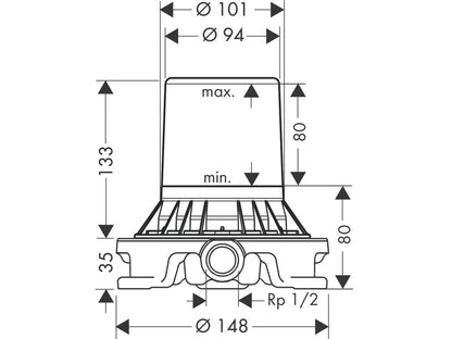 Hansgrohe concealed part for free standing bath mixer