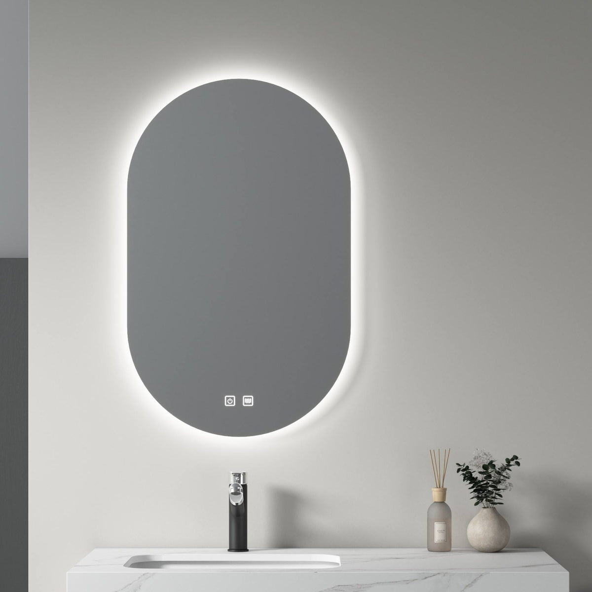 Led Mirror Pill Oval 500x800 With DE Fogger