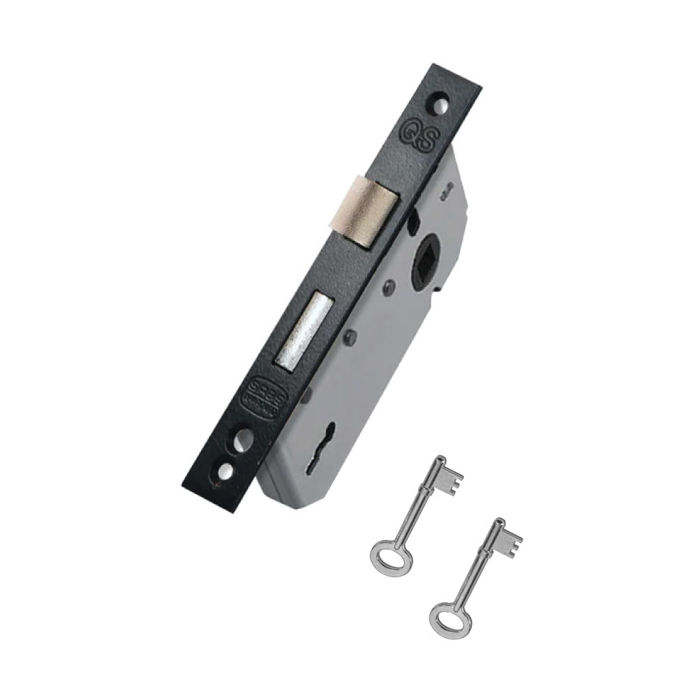 QS Lock 3 Lever Latch & Deadbolt Black