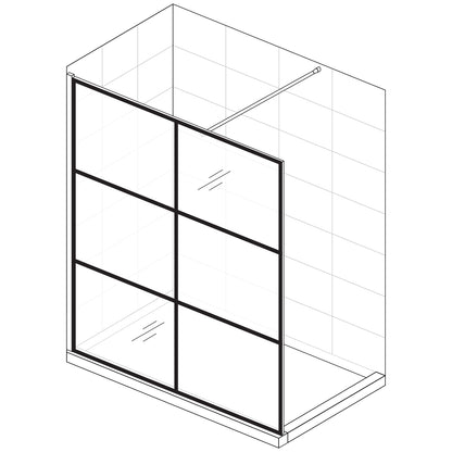 Aquatec Screen Blk Cottage Pane 1200 (6 Block)