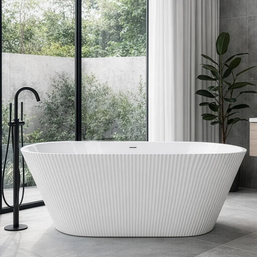 Flavio Bath 1700x750 F/s Arabella Fluted With Overflow