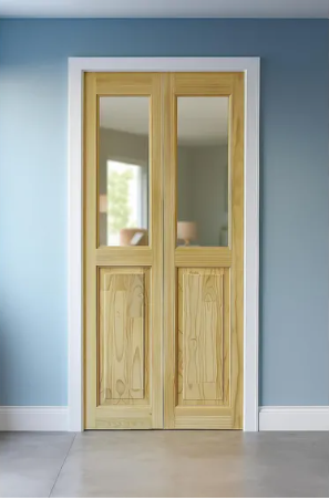Interior Door Pine Bifold 4 Panel Glazed W813 x H2032mm