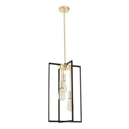 Sia Champagne Gold and Black 3 Light Pendant