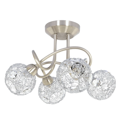 Sinclair Satin Nickel 4 Light Ceiling Light