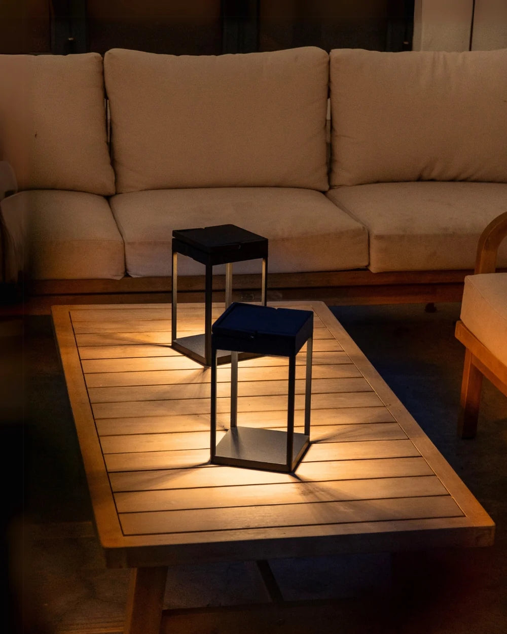 Litehouse Metal Solar Lantern with Touch Control - Black
