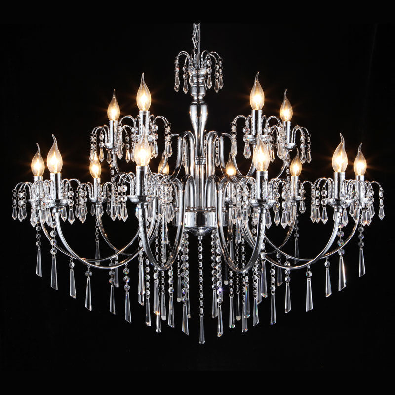 Elegant Crystal Chandelier – 10+5 Light