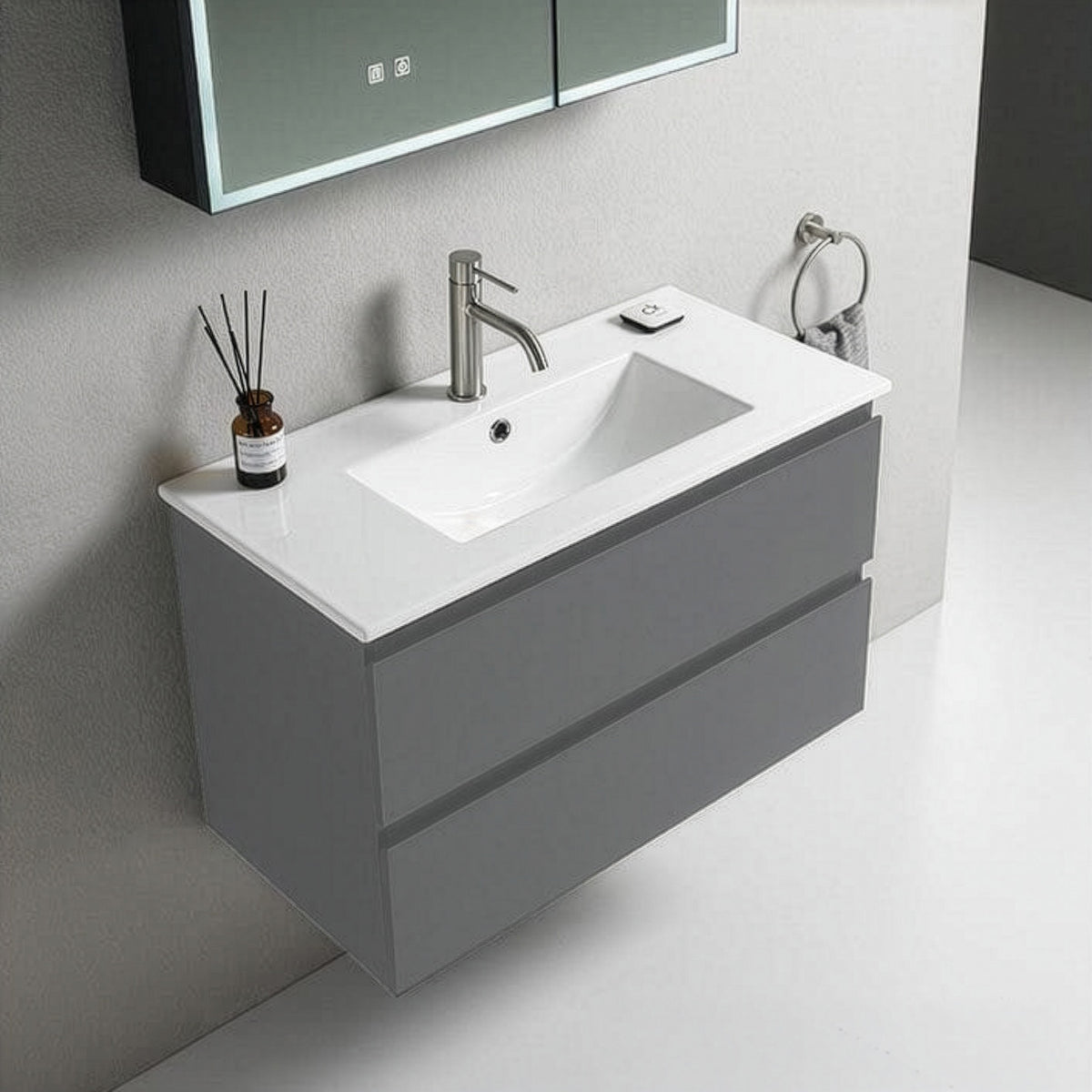 Vanity Metro 750 Grey (765 x 470 x 496mm) (NEW)