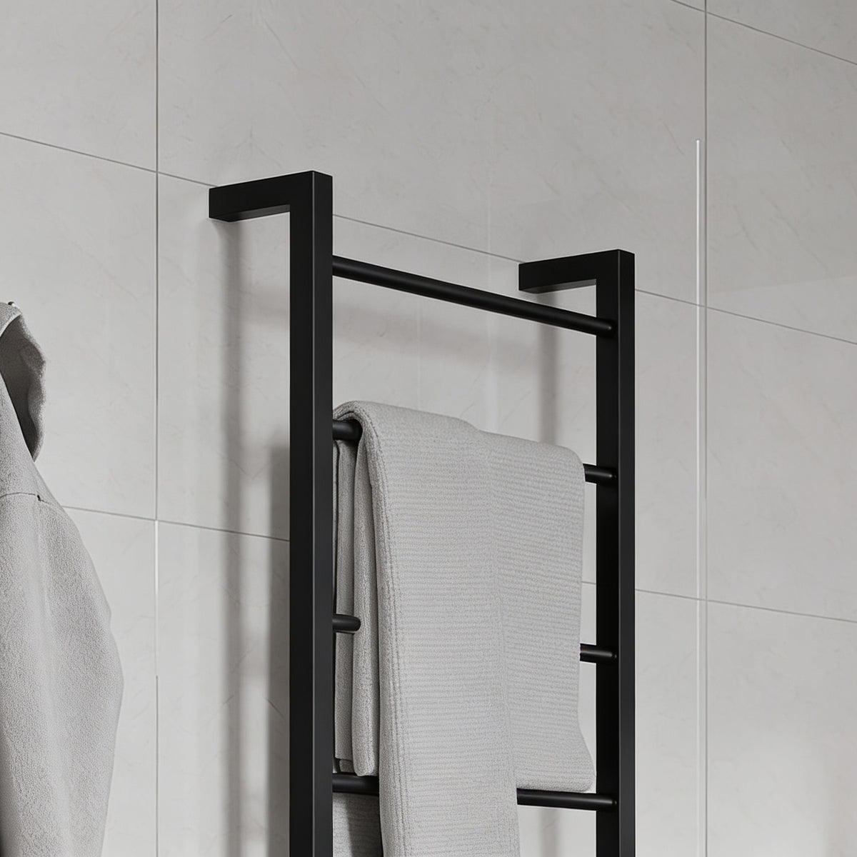 BB Towel Rail Virtue 4 Bar Sqr Black Non Heated