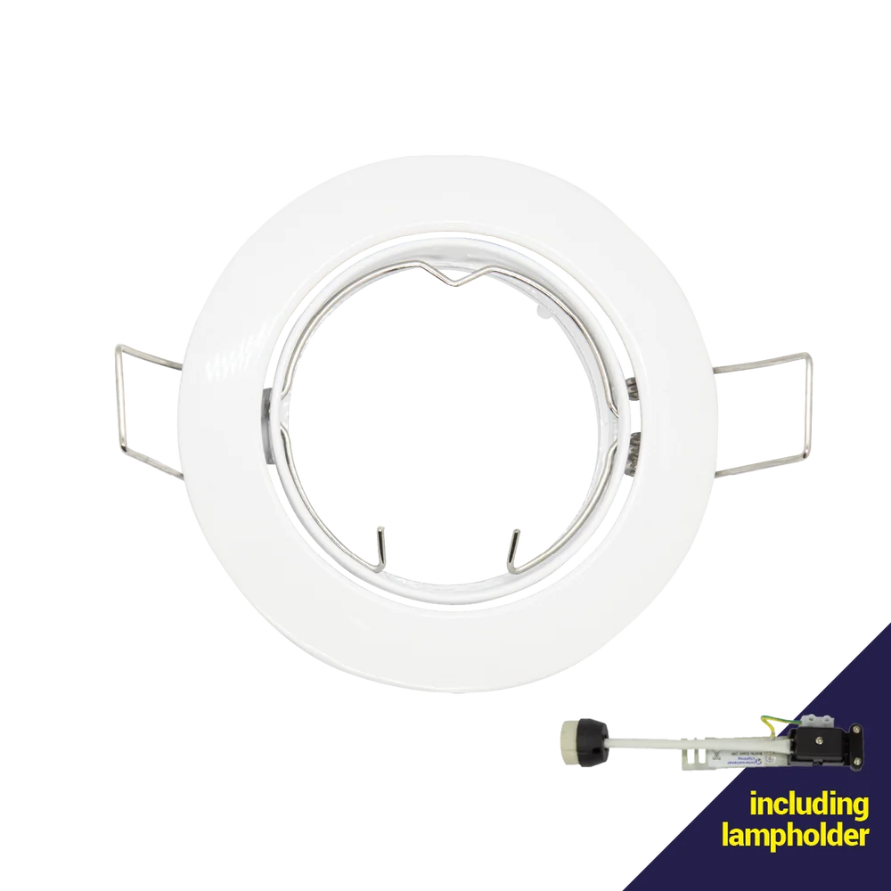 White 220V Tilt Downlight with 74mm Cut Out
