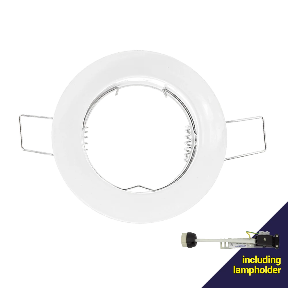 White Steel 220V Fixed Downlight with 60mm Cut Out