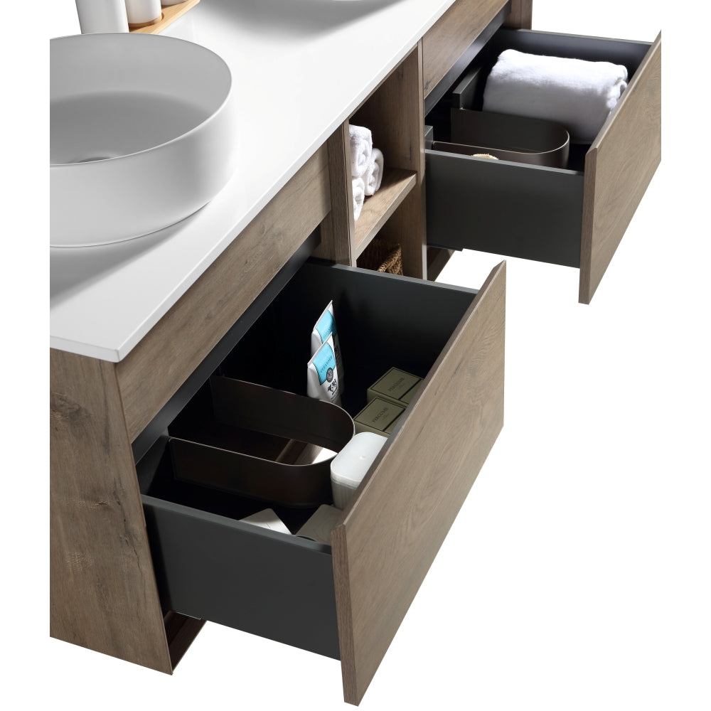 Sofia Forest Vanity 1500 & Slab + Shelf Excl Basin