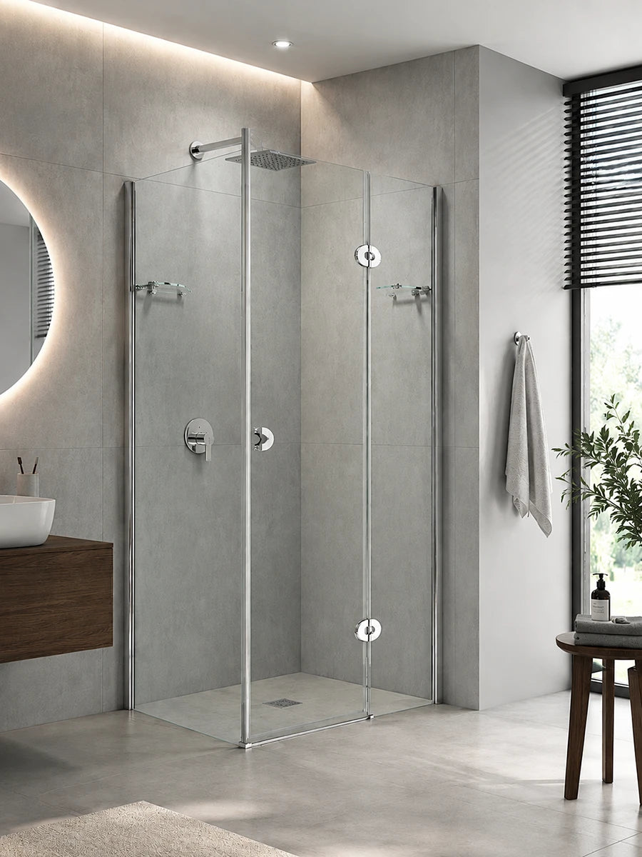 Bianca Chrome Square Frameless Shower Enclosure 885 x 885 x 2000mm