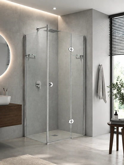 Bianca Chrome Square Frameless Shower Enclosure 885 x 885 x 2000mm