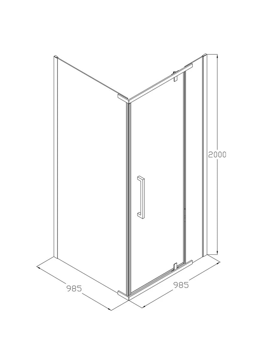 Copparo Square Shower Enclosure 985 x 985 x 2000mm
