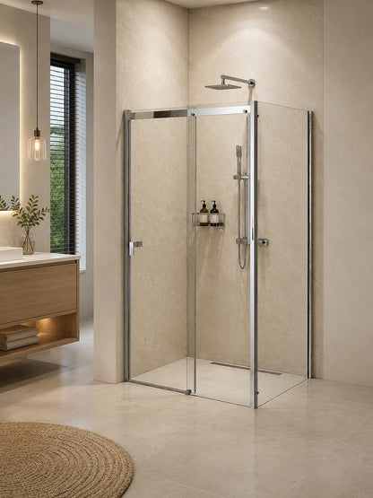 Shower Sliding Door With Chrome Frame 1210 x 2000mm
