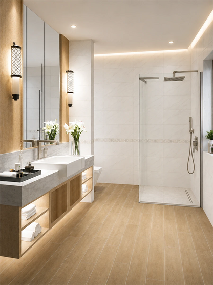 Wall Mounted Shower Screen With Chrome Frame 800-1000 x 1185 x 2000mm