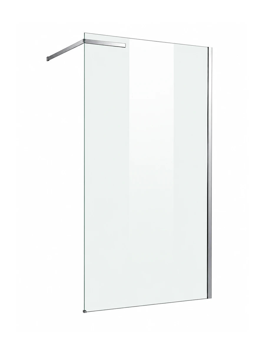 Wall Mounted Shower Screen With Chrome Frame 800-1000 x 1185 x 2000mm