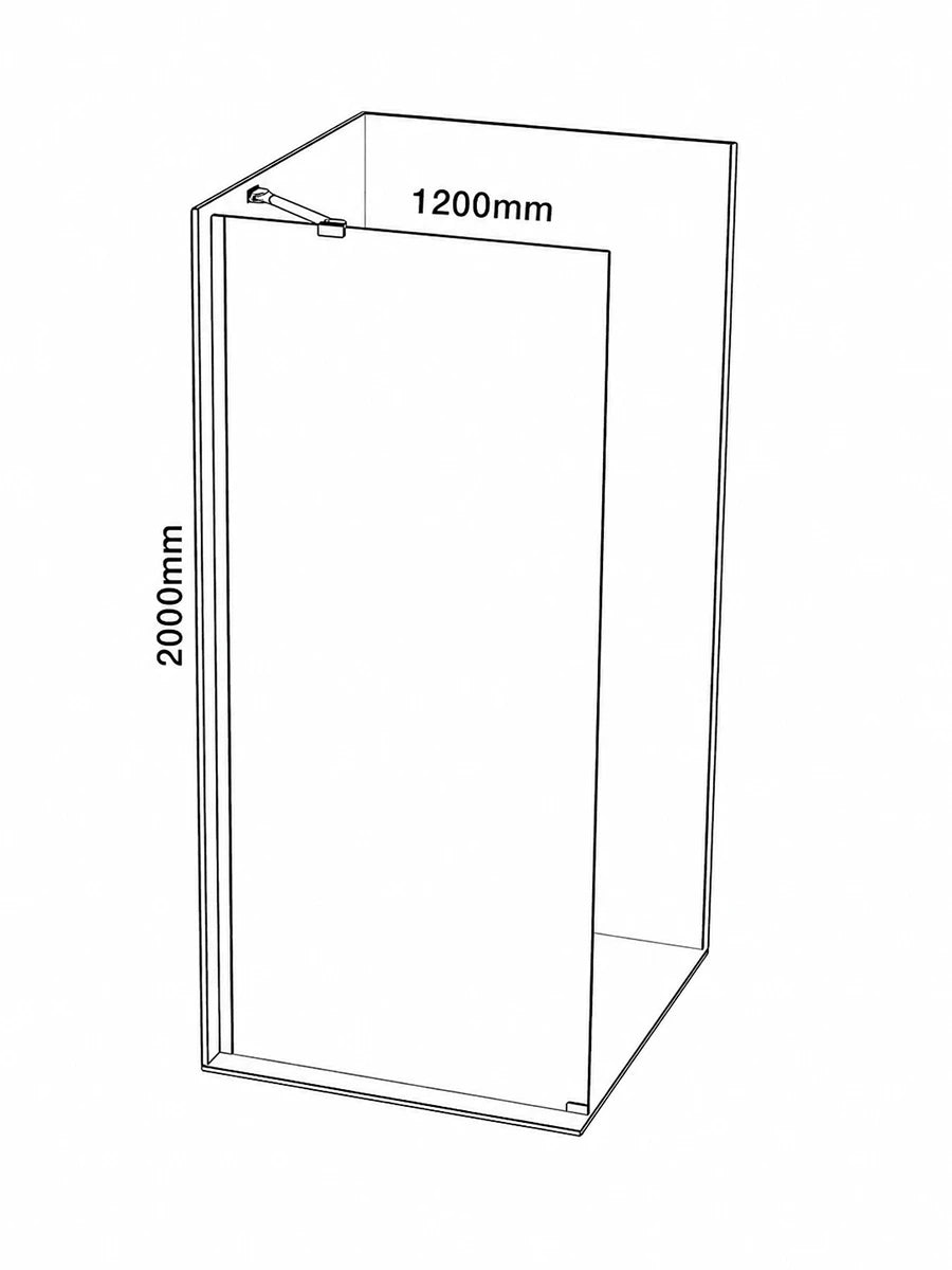 Ruscello Wall Mounted Shower Screen Black Smoke 1200 x 2000mm