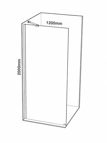 Ruscello Wall Mounted Shower Screen Black Smoke 1200 x 2000mm