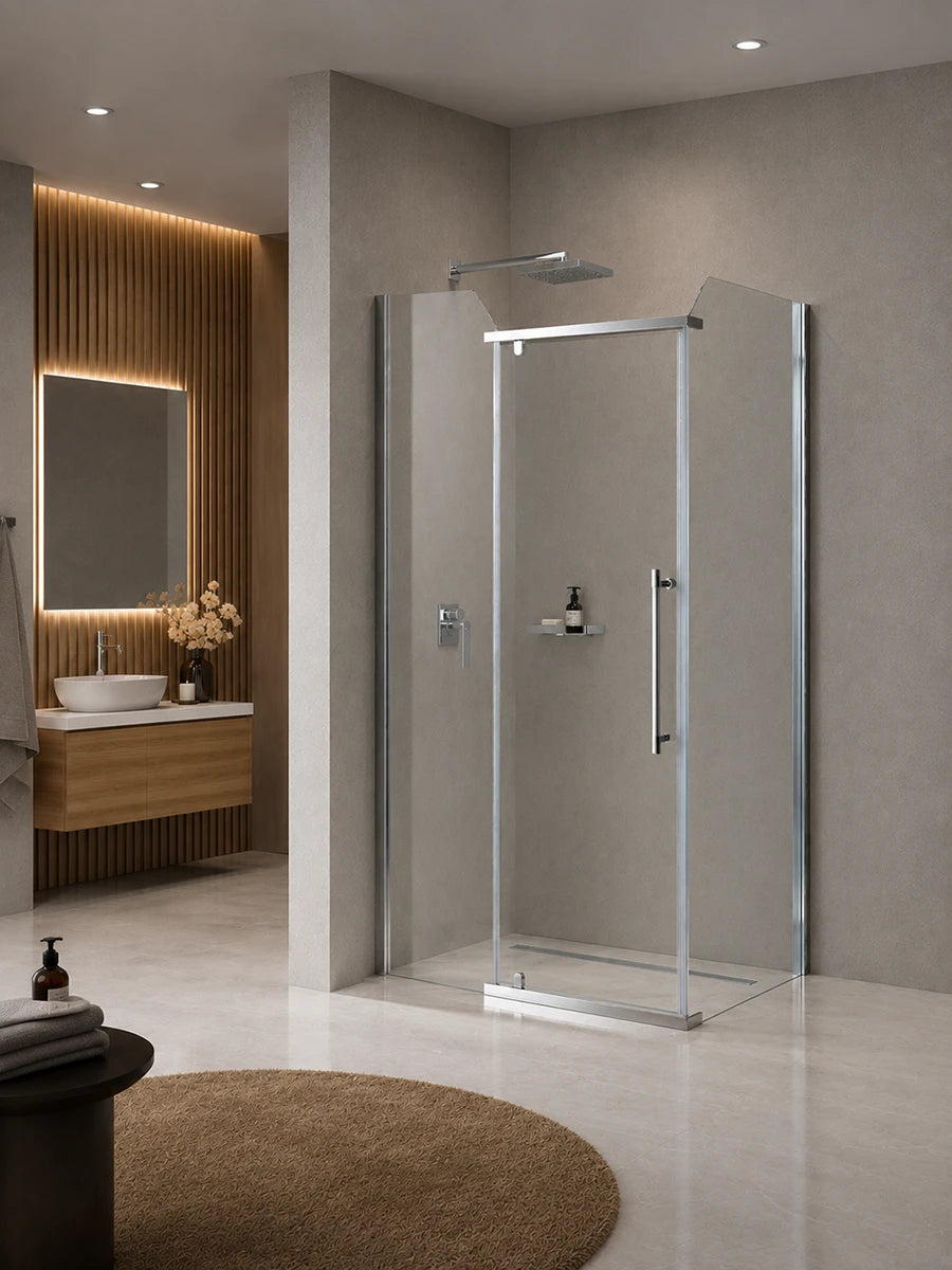 Camella Rectangular Pivot Door Shower Enclosure 885 x 1185 x 2000mm