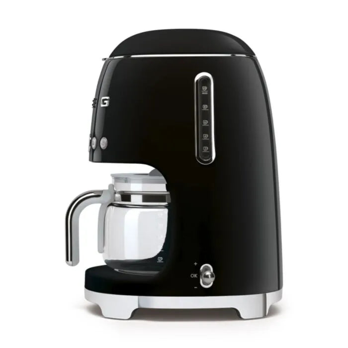 Smeg 245mm Black Retro Drip Filter Coffee Machine - DCF02BLSA