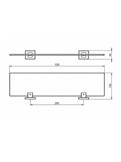 Aston Stainless Steel Glass Shelf