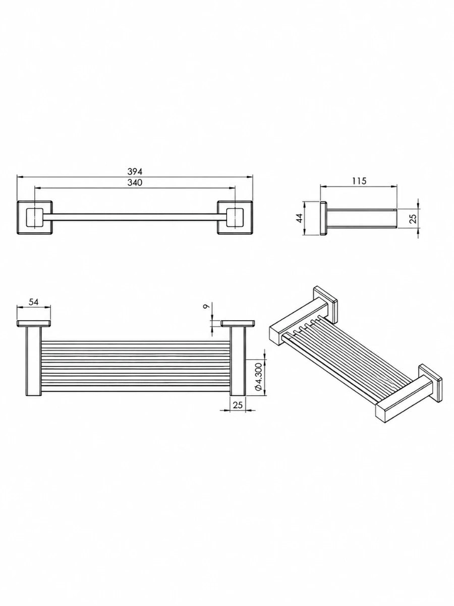 Aston Black Large Soap Rack