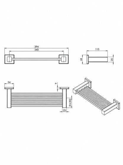 Aston Black Large Soap Rack